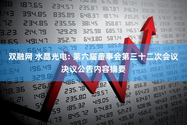 双融网 水晶光电: 第六届董事会第三十二次会议决议公告内容摘要