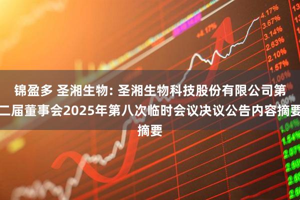 锦盈多 圣湘生物: 圣湘生物科技股份有限公司第二届董事会2025年第八次临时会议决议公告内容摘要