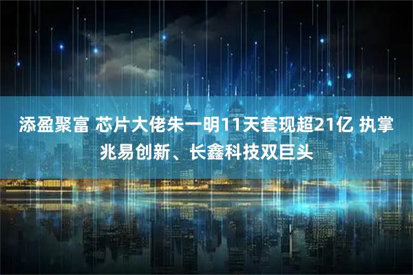 添盈聚富 芯片大佬朱一明11天套现超21亿 执掌兆易创新、长鑫科技双巨头